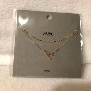 Dainty Brass “A” Necklace